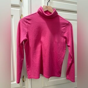 LL Bean Super Soft Hot pink 100% cotton turtleneck Size Small